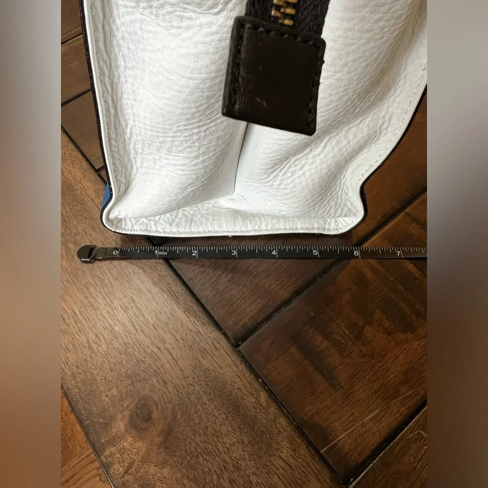 kate spade Blue, Black & White Leather Top-Handle Satchel - Picture 12 of 15